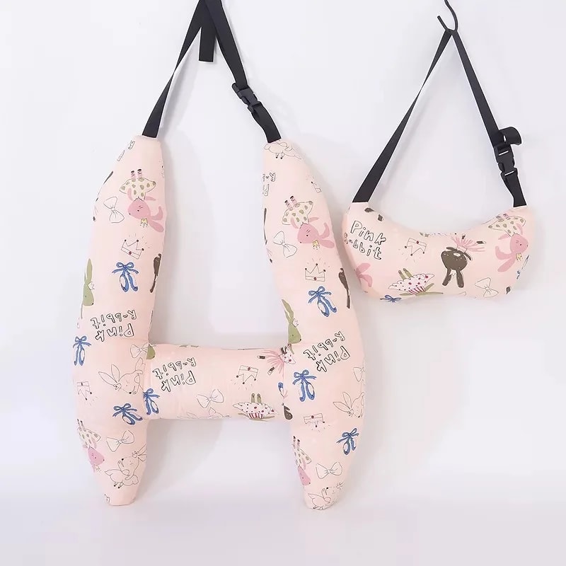 Car Travel Head Pillow Support Car Sleeping Safety HShape Travel Pillow Cushion For Auto Seat Safet 7