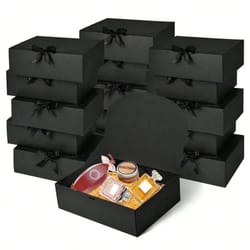 black gift box with lid, elegant gift box with ribbon for best man proposal, graduation favors