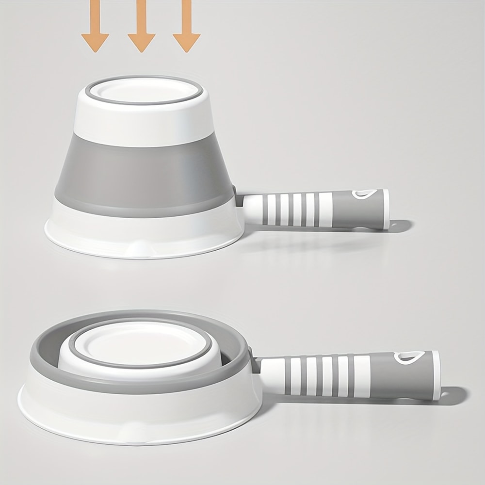 Large Durable PP Folding Water Scoop with Long Handle, Thickened Plastic for Kitchen & Bathroom Use