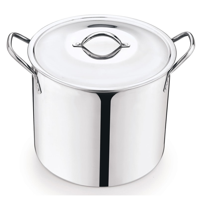 Stainless Steel Stock Pot With Metal Lid Ideal For Soup Stew And Boiling With Stay Cool Handles 0