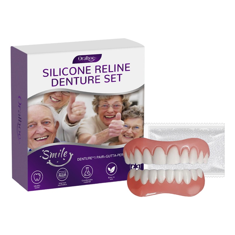 Denture Repair Kit Silicone Reline Denture Set Upper And Lower Set For False Teeth 0