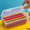 Portable Tension Mount Storage Organizer, Large Capacity Transparent Plastic Pencil Boxes for Oil Pastels, Crayons