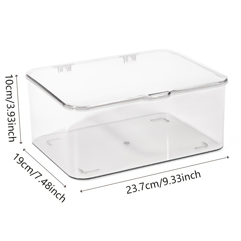Multi-Purpose Acrylic Storage Box, Clear Clamshell Organizer for Home, Office Essentials