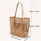 Durable Polyester Woven Shoulder Bag Womens Large Capacity Beach Tote With Open Top For Travel 4
