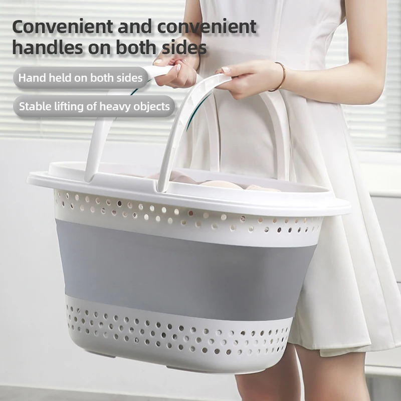 Pop Up Bathroom Dirty Clothes Basket Collapsible Plastic Laundry Basket 1