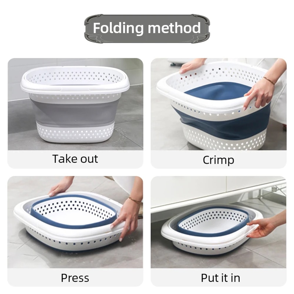Pop Up Bathroom Dirty Clothes Basket Collapsible Plastic Laundry Basket 4