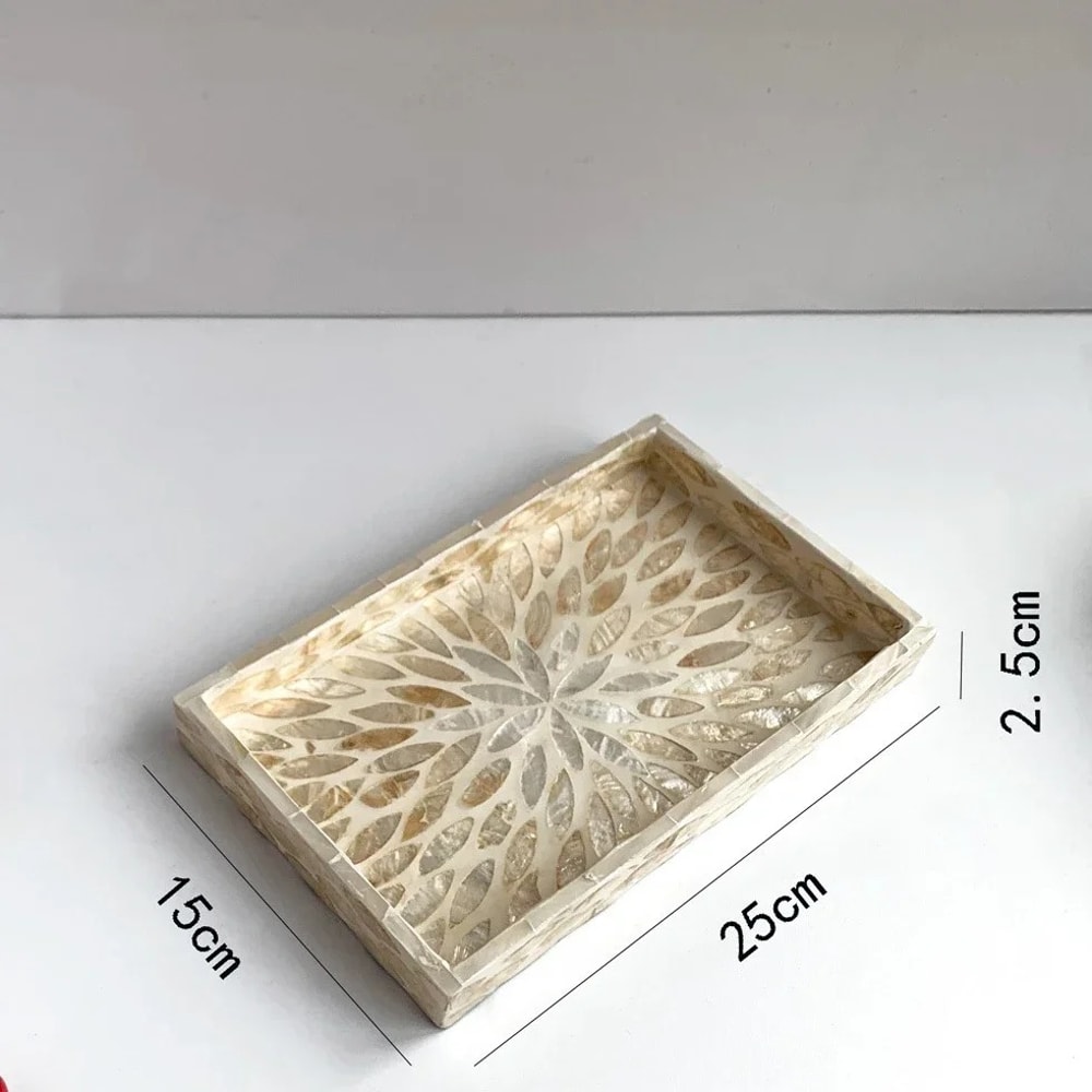 Colorful Rectangular Shell Tray, Decorative Storage Board, Stylish Container