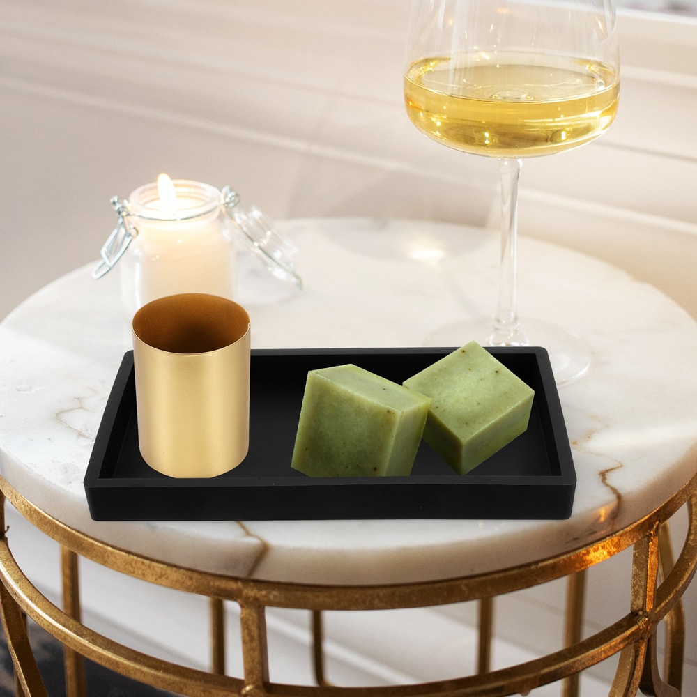 Decorative Storage Plate For Toiletries Silicone Bathroom Vanity Tray Organizer 2