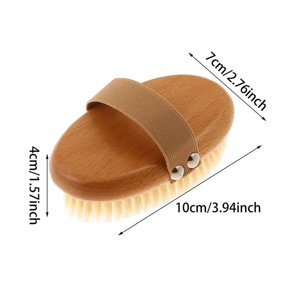 Pig Bristles Wet Dry Skin Body Brush For Exfoliation Body Massage And Lymphatic Drainage Cleaning S 5