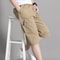 Mens Zipper Pocket Cargo Shorts Knee Pants Elastic Waist Sports Wear 2