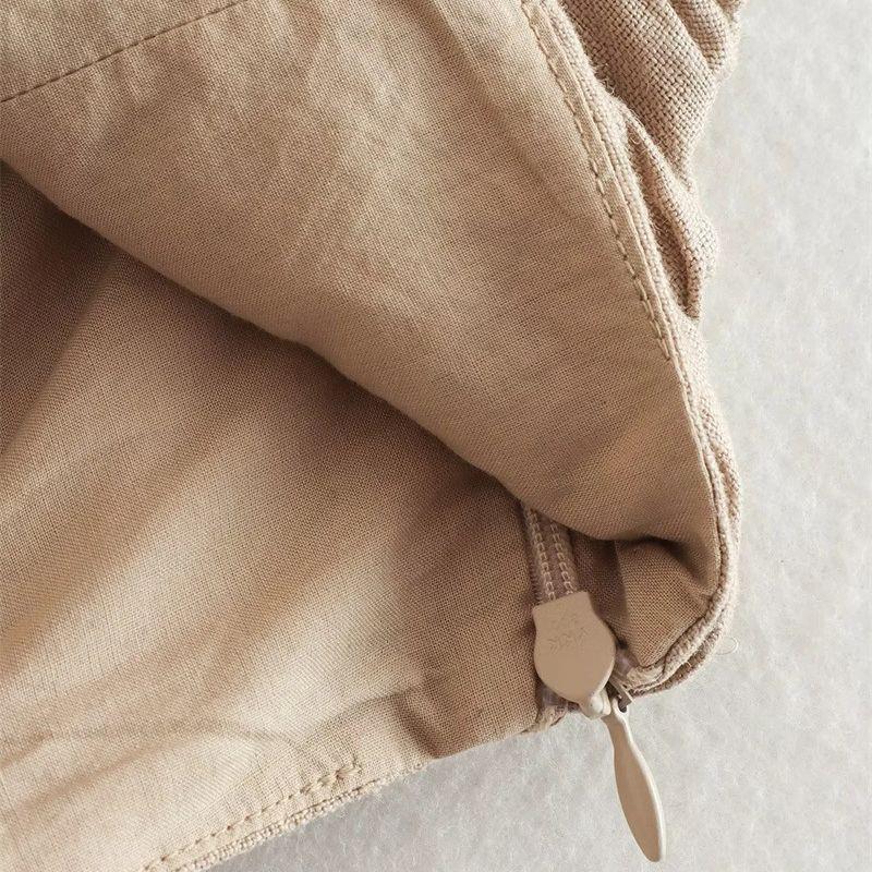 European Style Women's Linen Ne Hanging Vest Top, Short Length Color