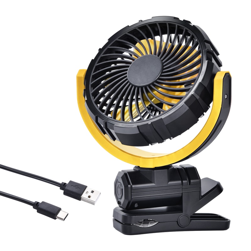 USB Rechargeable Fan, Car Cooling Clamp Fan, 900° Rotatable Car Cooling Tool