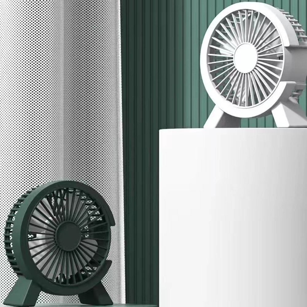 Small Desk Fan with Ultra-Quiet Battery Life, Large Volume Plug-in Fan for Bedside