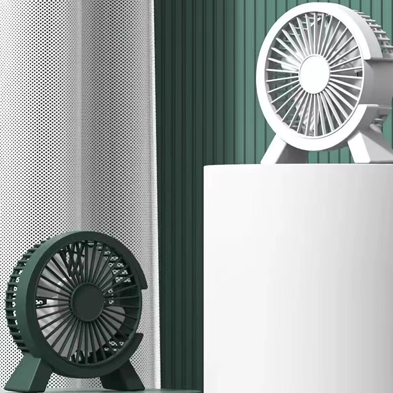Small Desk Fan with Ultra-Quiet Battery Life, Large Volume Plug-in Fan for Bedside