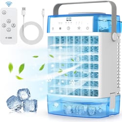mini air humidifier cooler desktop fan, usb remote control