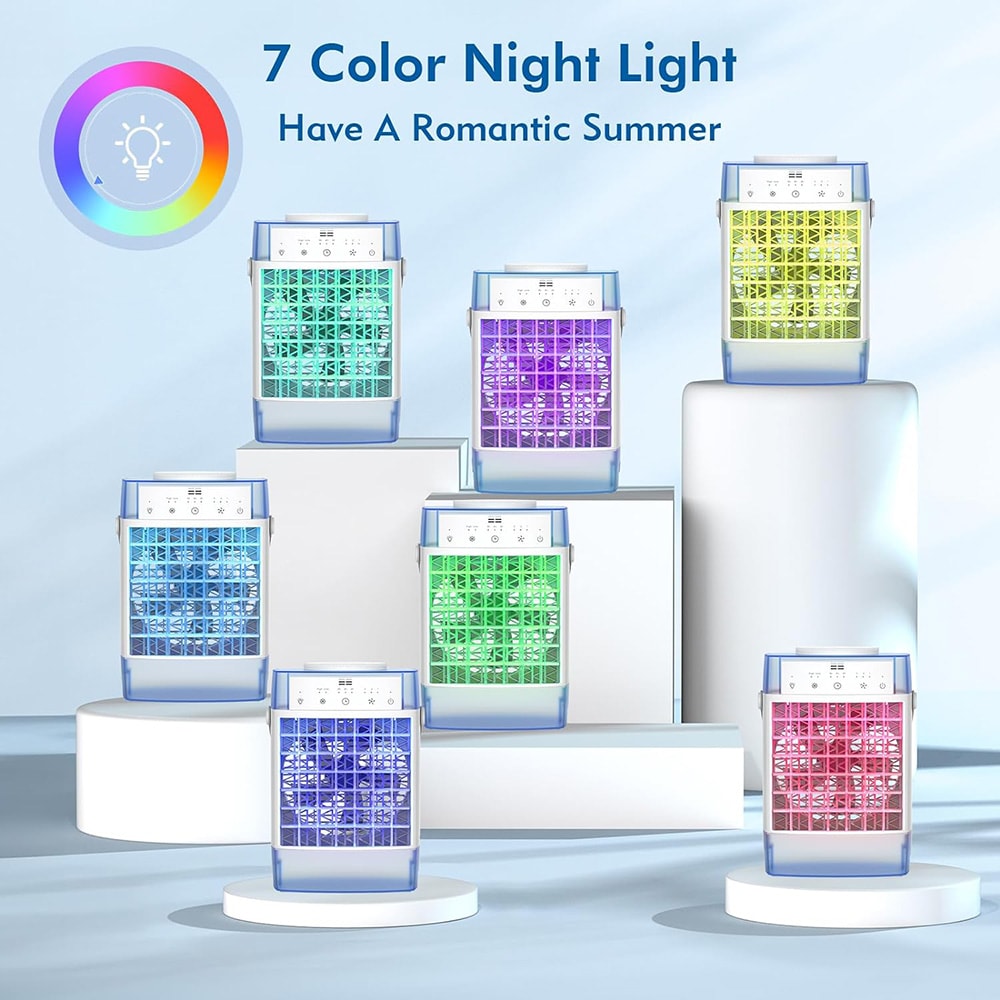 Mini Air Humidifier Cooler Desktop Fan, USB Remote Control