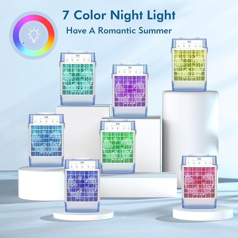 Mini Air Humidifier Cooler Desktop Fan, USB Remote Control