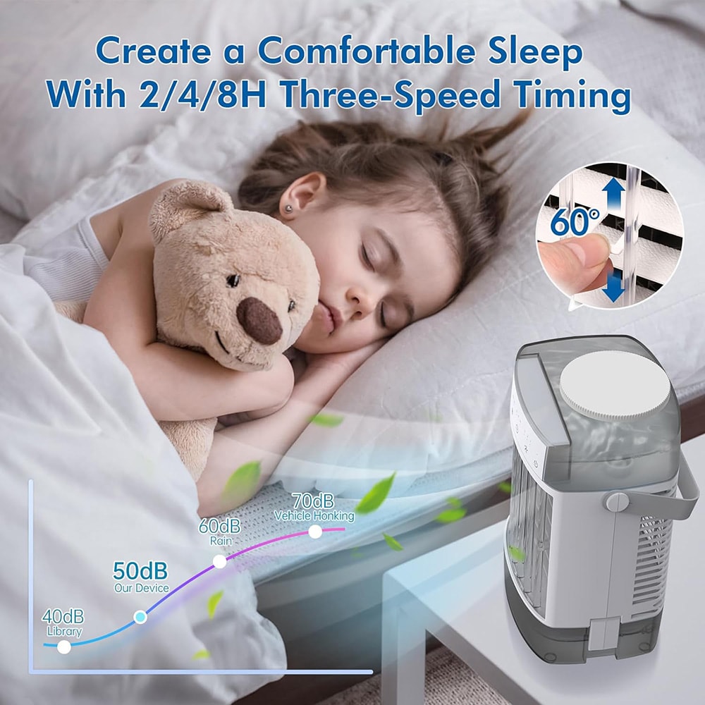 Mini Air Humidifier Cooler Desktop Fan, USB Remote Control