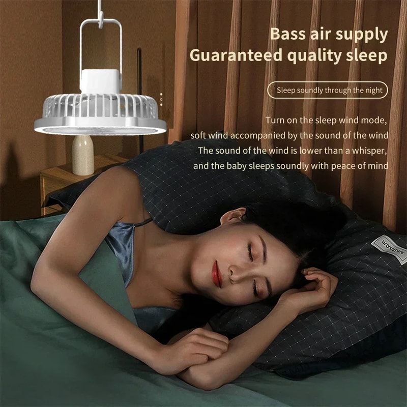 Strong Wind Desktop Fan USB Rechargeable LED Light Fan Wide Angle Bracket For Office Bedroom Study 1