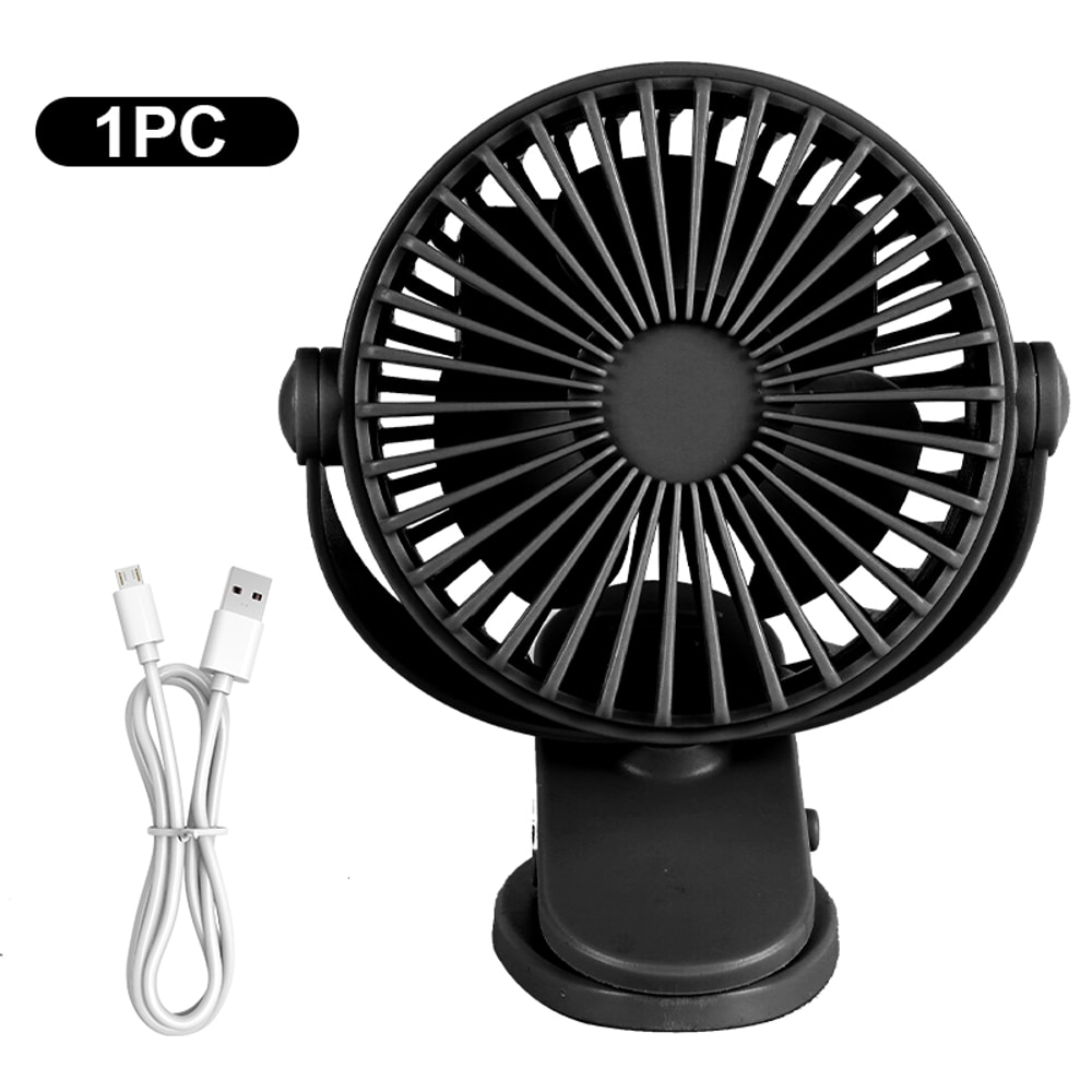 USB Charging Mini Clip Electric Fan Adjustable Gears 180Degree Rotation 5