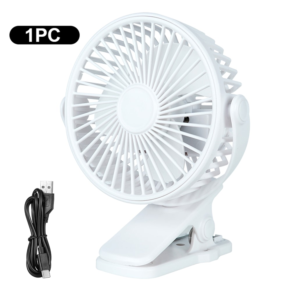 USB Charging Mini Clip Electric Fan Adjustable Gears 180Degree Rotation 6