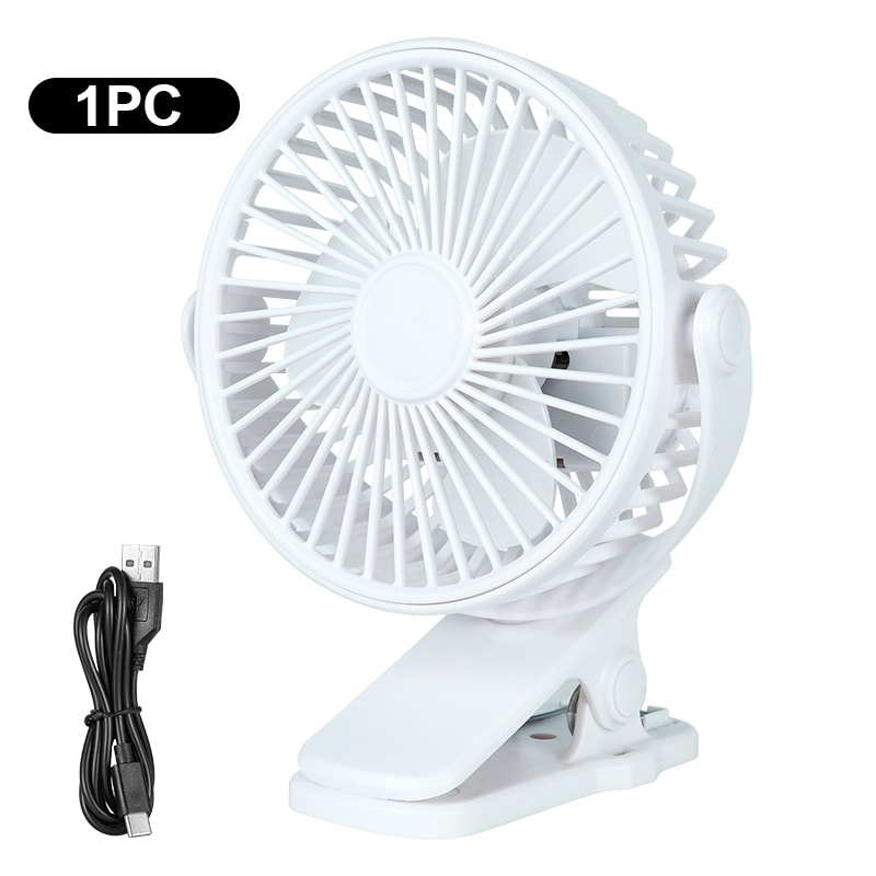 USB Charging Mini Clip Electric Fan Adjustable Gears 180Degree Rotation 6