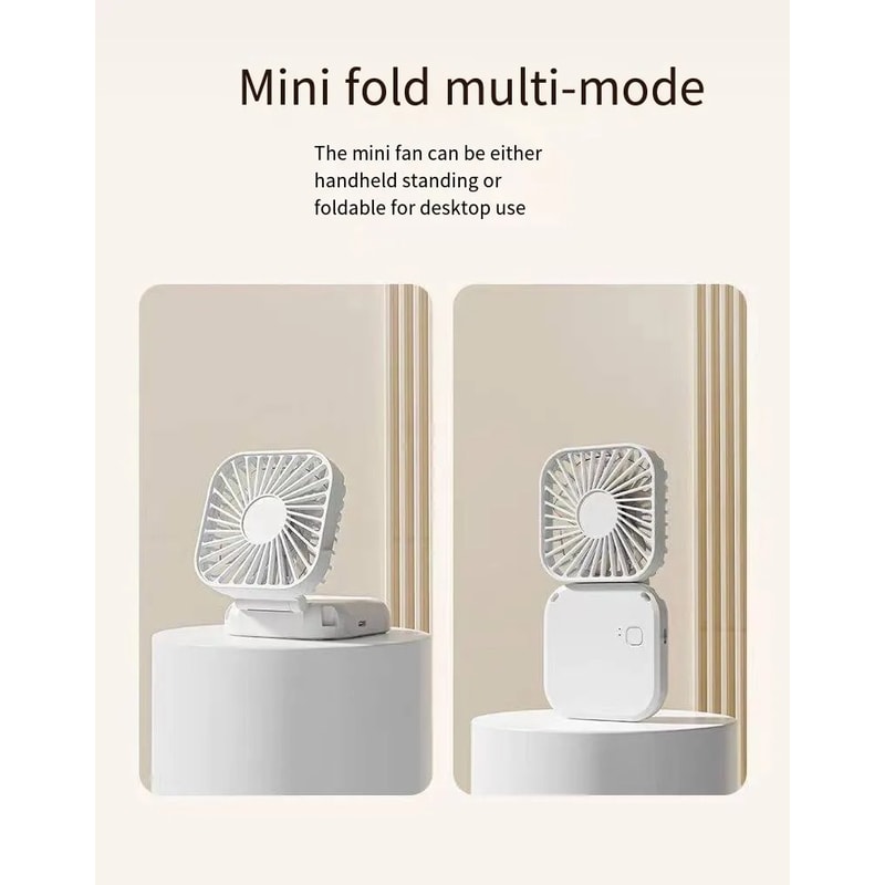 Portable Hanging Neck Fan, Mini Handheld Fan, Foldable Fan, USB Rechargeable Turbine Fan