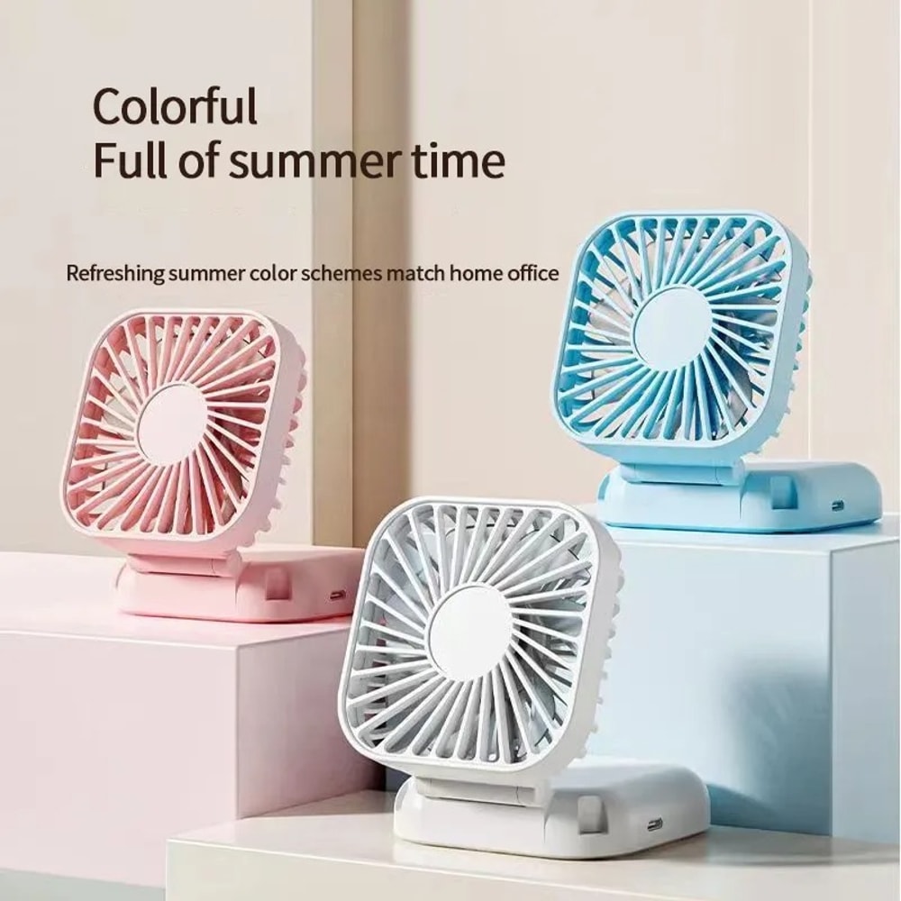 Portable Hanging Neck Fan, Mini Handheld Fan, Foldable Fan, USB Rechargeable Turbine Fan