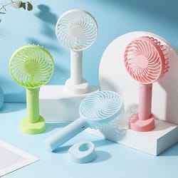 usb rechargeable mini fan, handheld portable desktop air cooler for travel and outdoor use