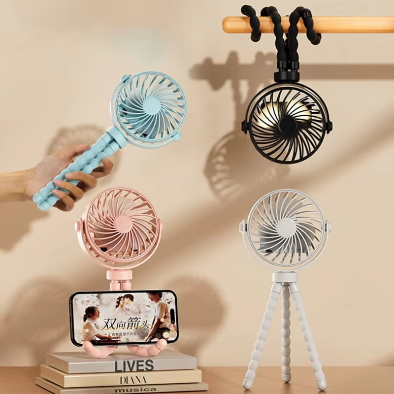 Portable USB Charging Octopus Stand Fan Multifunctional Stroller Handheld Mini Fan Folding Fan For 2