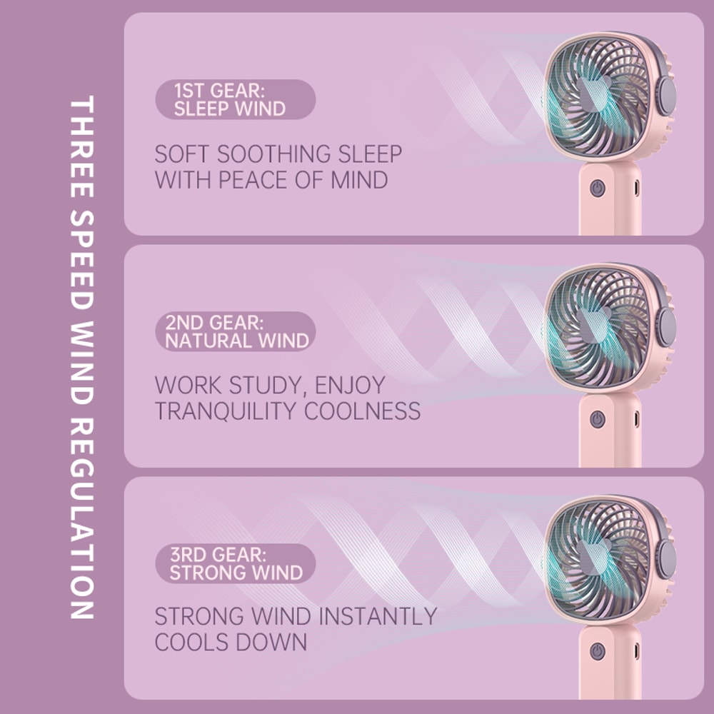 Portable Small Fan MultiFunctional Desktop Fan For Students Outdoor Activities 4