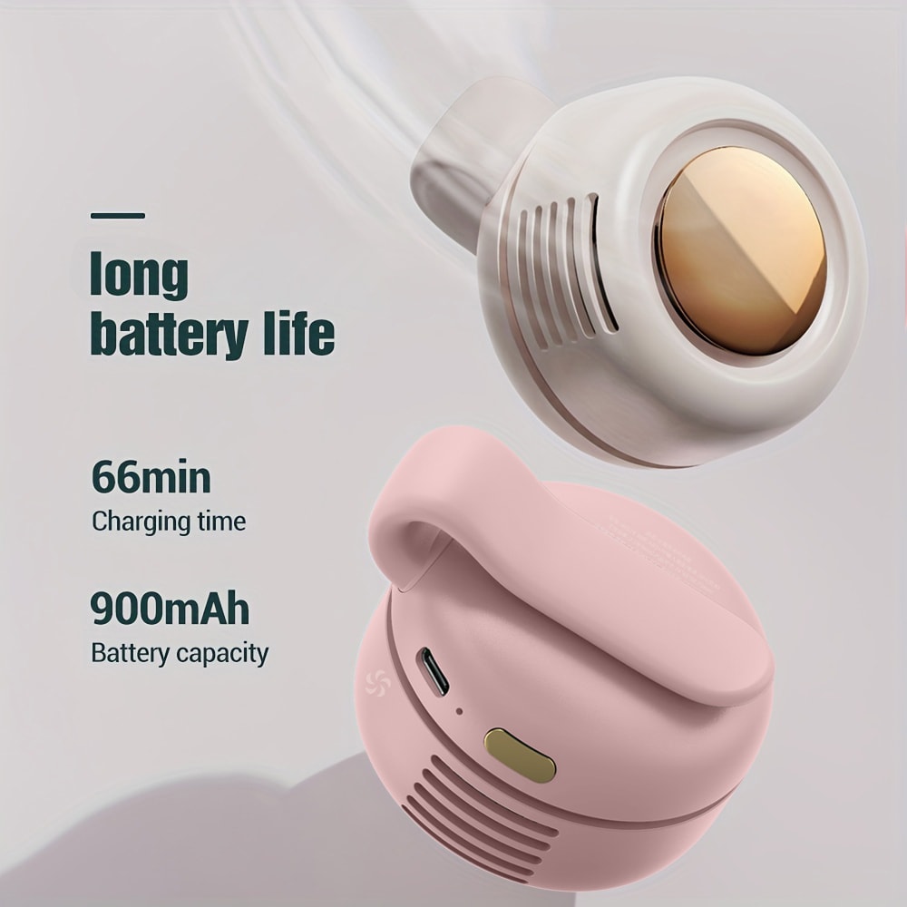 Portable Mini Whirlwind Fan, 3-Speed Snap On Charging Waist Clip, Silent Strong Wind