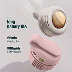 portable mini whirlwind fan, 3-speed snap on charging waist clip, silent strong wind