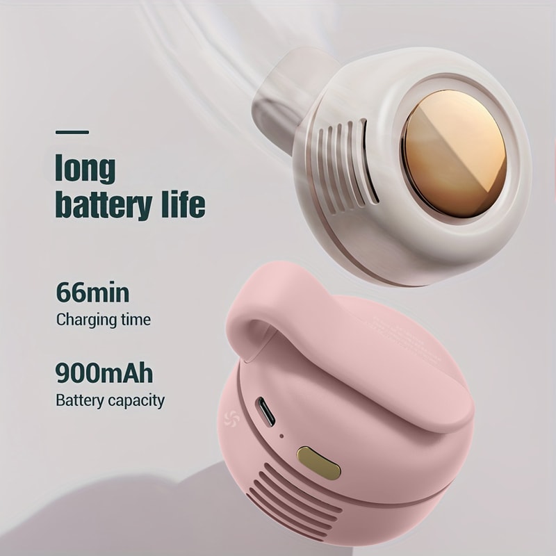 Portable Mini Whirlwind Fan, 3-Speed Snap On Charging Waist Clip, Silent Strong Wind