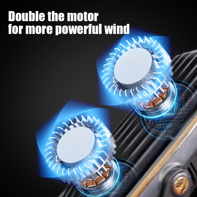 Dual Motor Household Small Air Cooler, Portable Air Conditioning Fan, 5-speed 720° Surround Cooling Fan