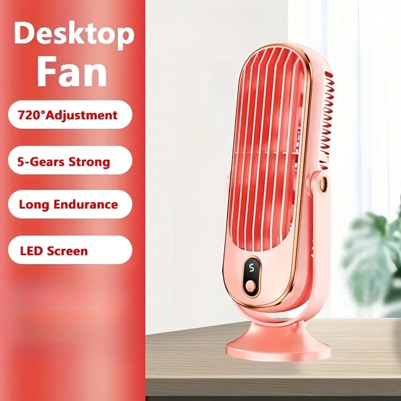 Dual Motor Household Small Air Cooler, Portable Air Conditioning Fan, 5-speed 720° Surround Cooling Fan