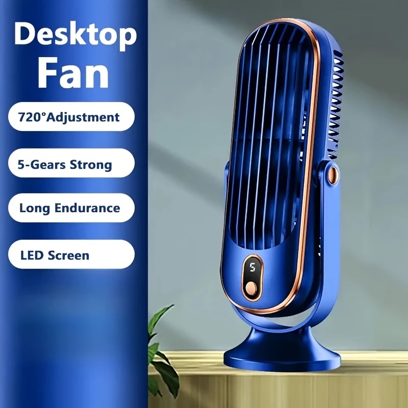 Dual Motor Household Small Air Cooler, Portable Air Conditioning Fan, 5-speed 720° Surround Cooling Fan