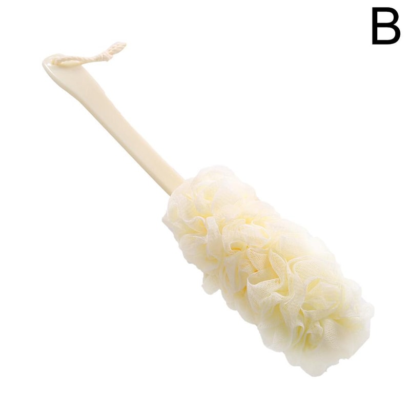 Soft Cleaner Skin Scrub Back Brush, Long Handle Shower Mesh Bath, Bubble Ball Loofah Body Exfoliating Brush for Bathroom
