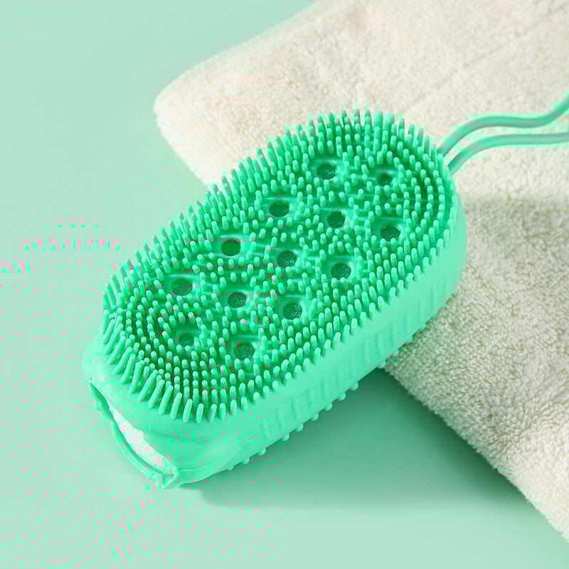 Doublesided Body Scrubber Handheld Silicone Soft Bristles Shower Bath Cleansing Skin Brush 6