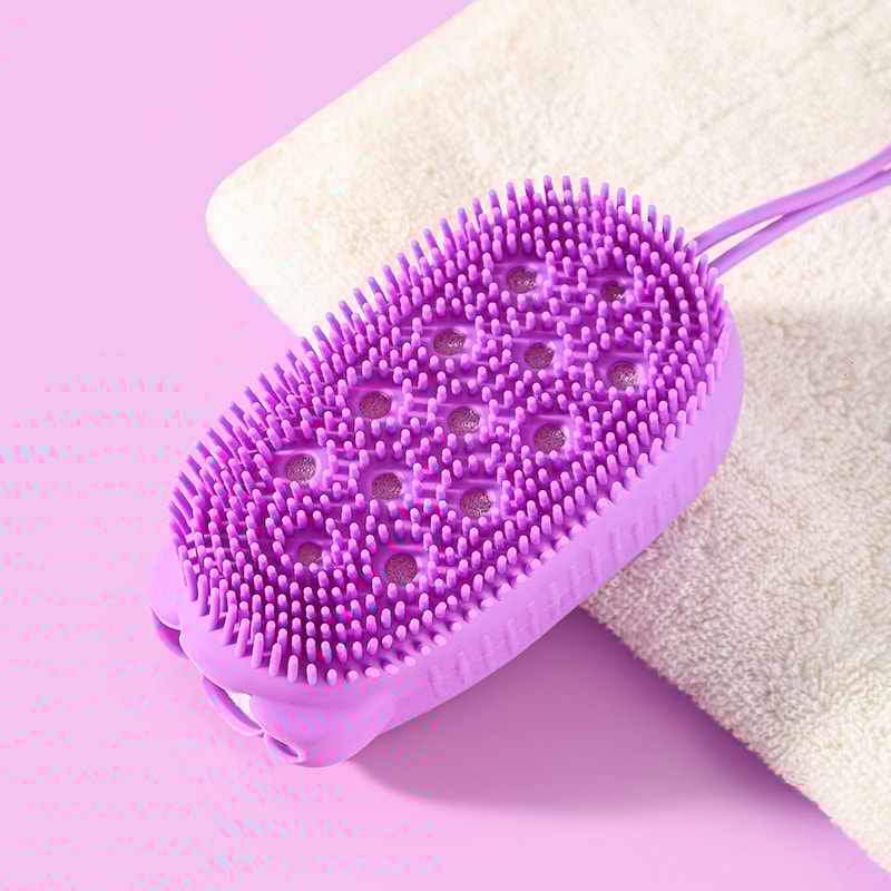 Doublesided Body Scrubber Handheld Silicone Soft Bristles Shower Bath Cleansing Skin Brush 7