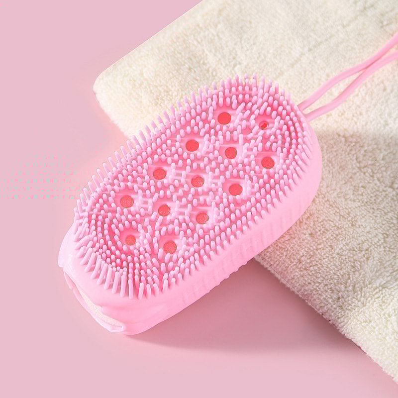 Doublesided Body Scrubber Handheld Silicone Soft Bristles Shower Bath Cleansing Skin Brush 8