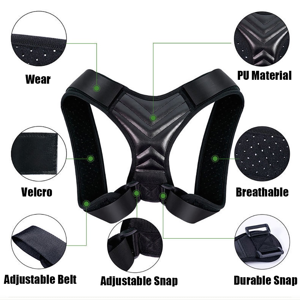 Adjustable Neck Brace Training Equipment Back Posture Corrector Shoulder Support Belt For Home Offi 2