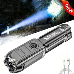 usb waterproof led flashlight, powerful rechargeable zoom, 100000 lumens tactical flashlight for hunting