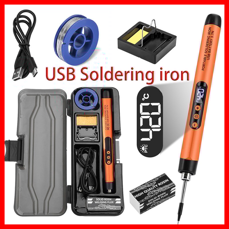 Rechargeable Wireless USB Soldering Iron, Auto Sleep, 1000mAh Type-C Welding Tool