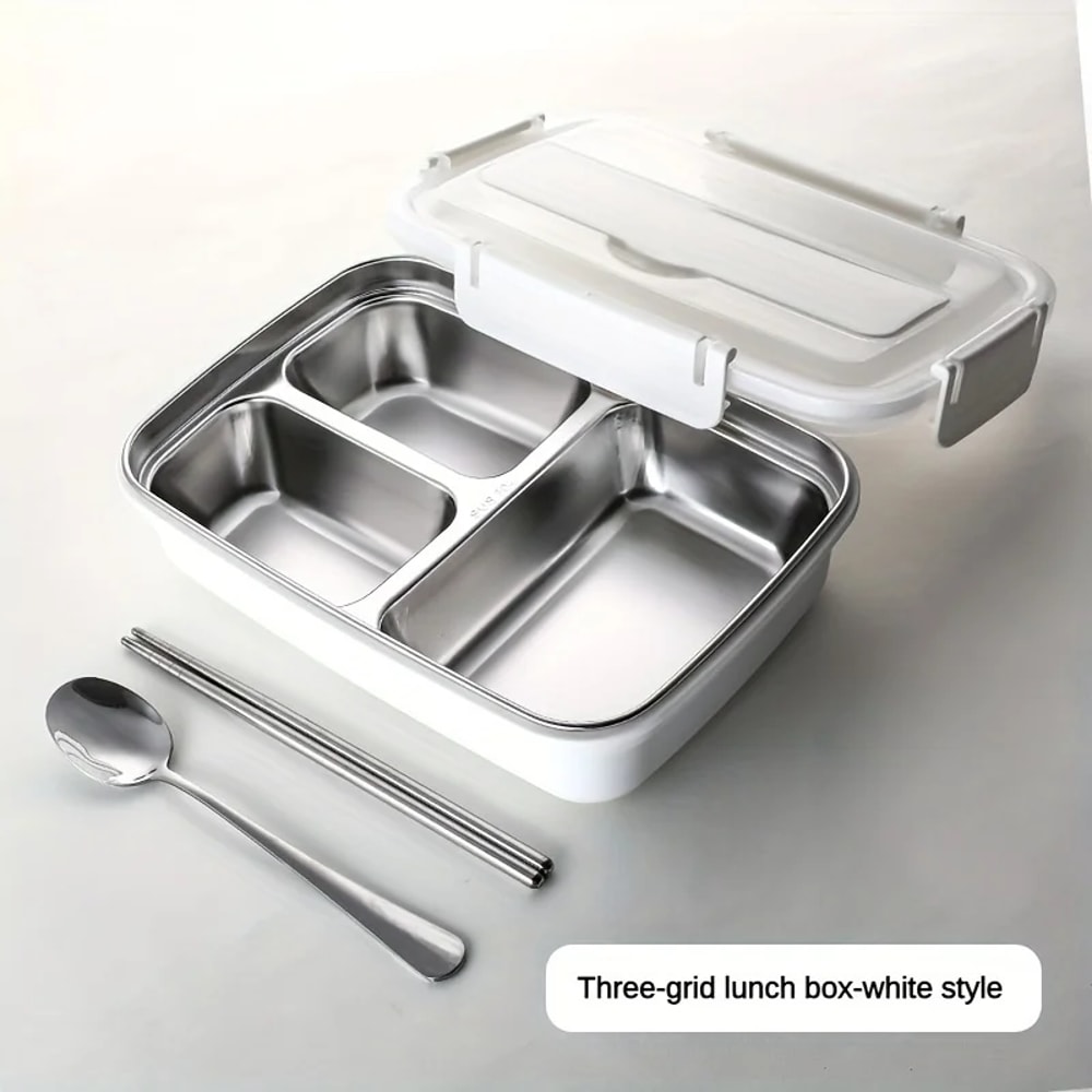 Durable Stainless Steel Lunch Box LeakProof Bento Container With Compartments For Students And Offi 2