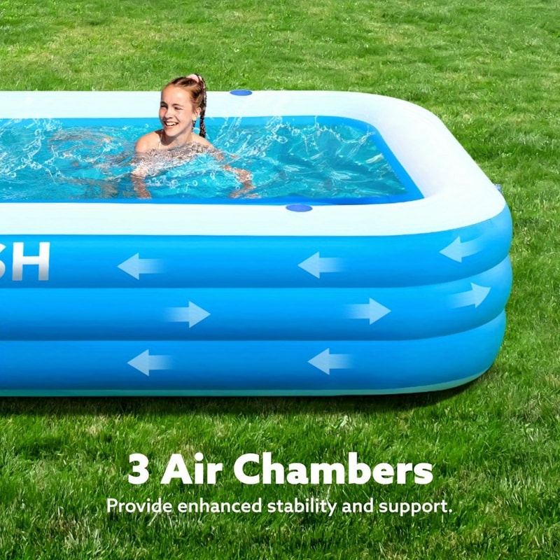 Summer Family Pool For Summer FullSized Inflatable Swimming Pool Backyard Garden Lawn Enjoyment 3