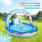 Easy Setup Inflatable Dinosaur Pool With Slide Sprinkler For Backyard Fun 0