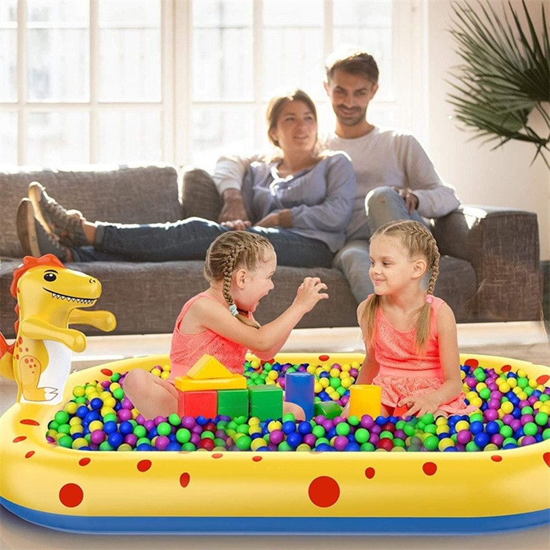 PVC Outdoor Bath Lawn Sprinkler Inflatable Swimming Pool Dinosaur Shaped Childrens Water Play Mat F 4