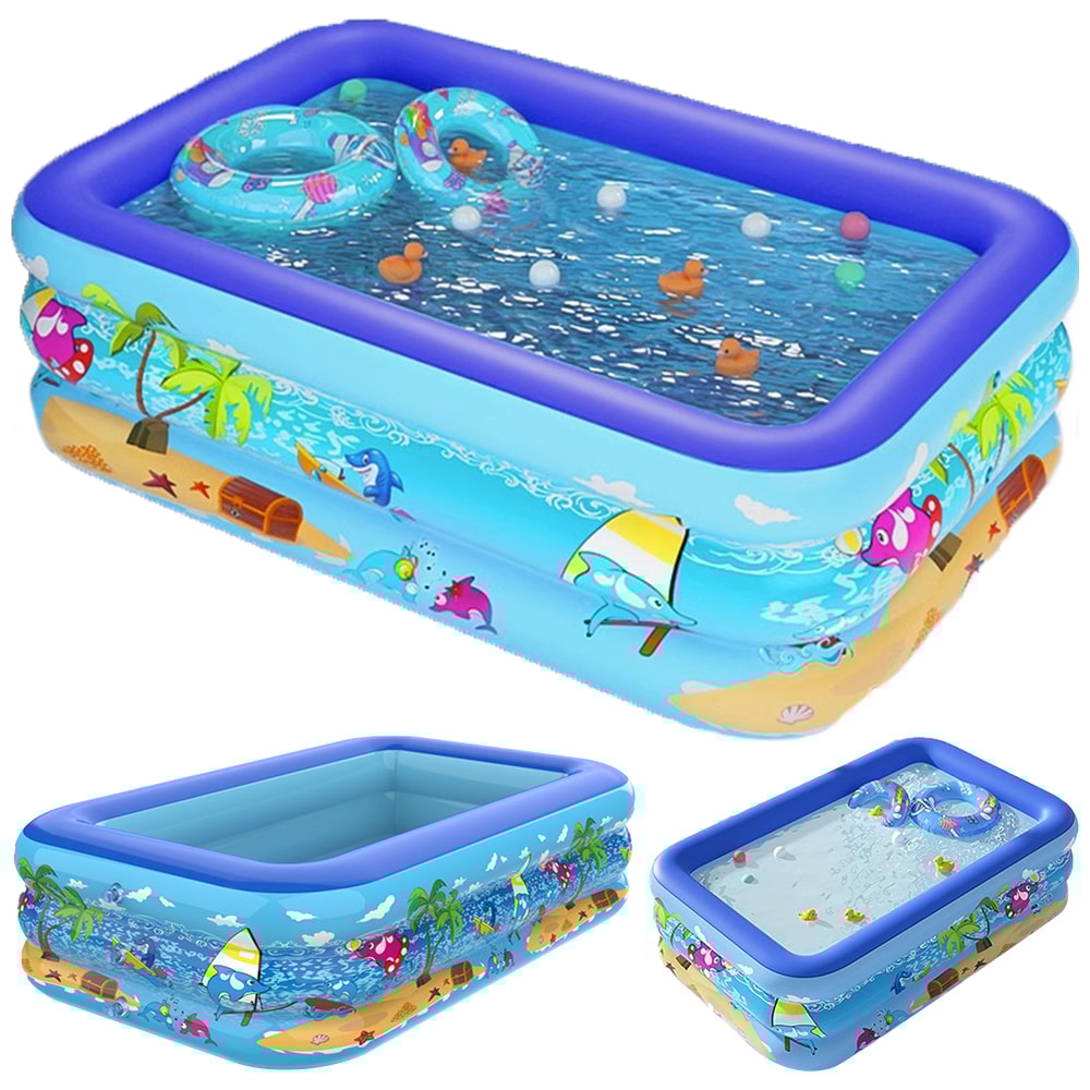 Rectangle Framed Children Swimming Pool Inflatable Swimming Pool Large Family Pools Summer Outdoor 0