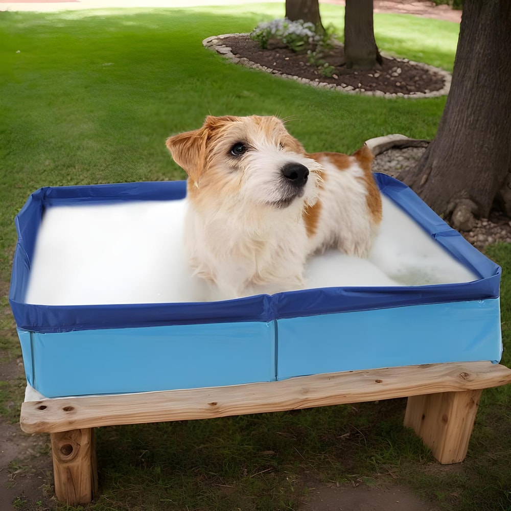 Pet Puppy Bathing Tub For Puppy Cats Dog Kiddie Pool PVC Folding Swimming Pool NonInflatable Save S 1